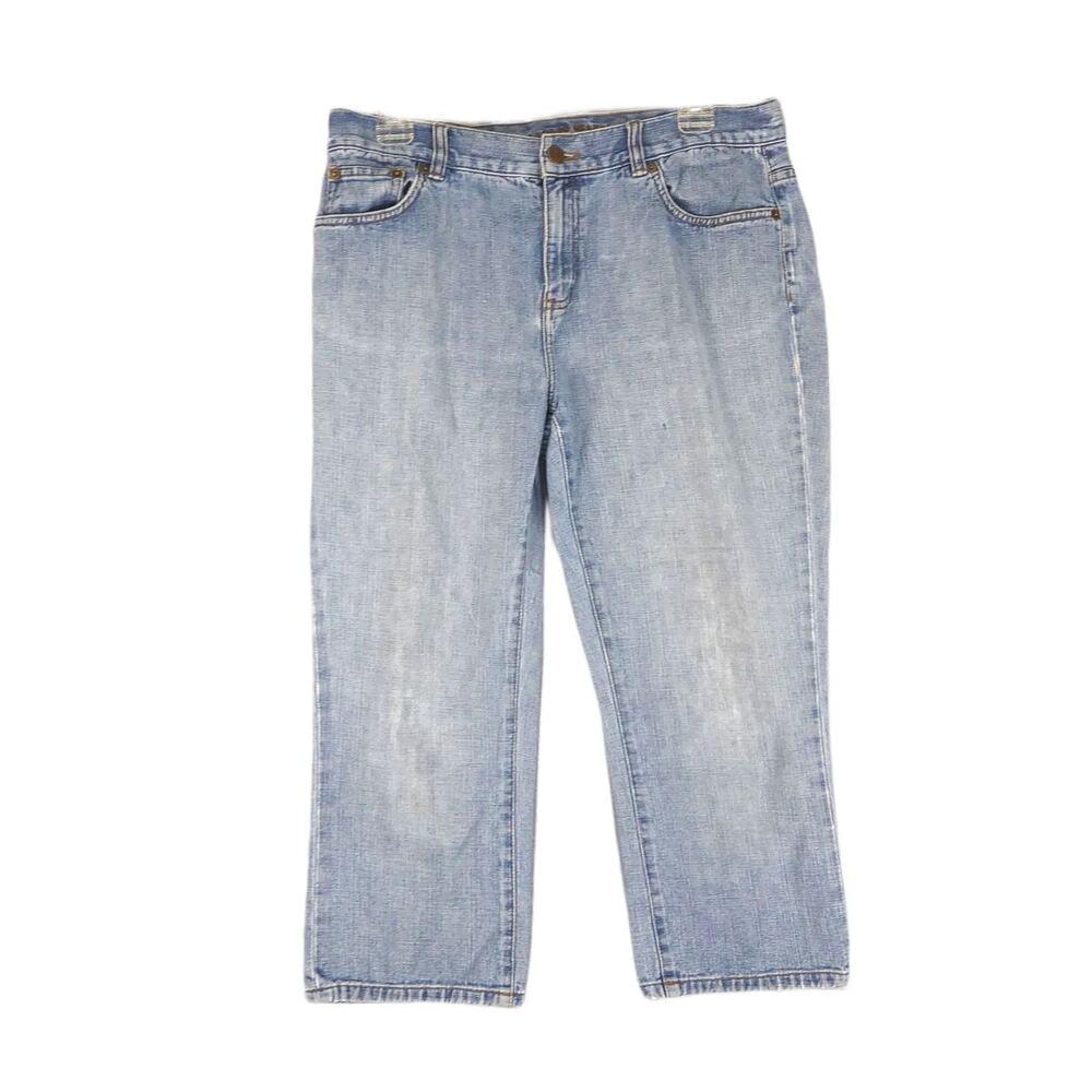 Vtg Y2K LAUREN JEANS Co Ralph Lauren‎ Cropped Capri Classic Denim Women's 10